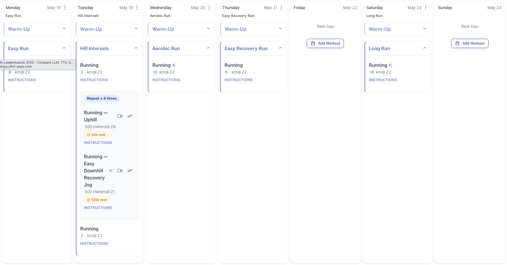 Real running training plan inside performUp